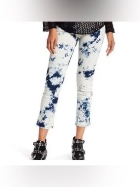 Zadig and Voltaire cloud-washed Cropped Women's Jeans - Blue/White 98% cotton:
